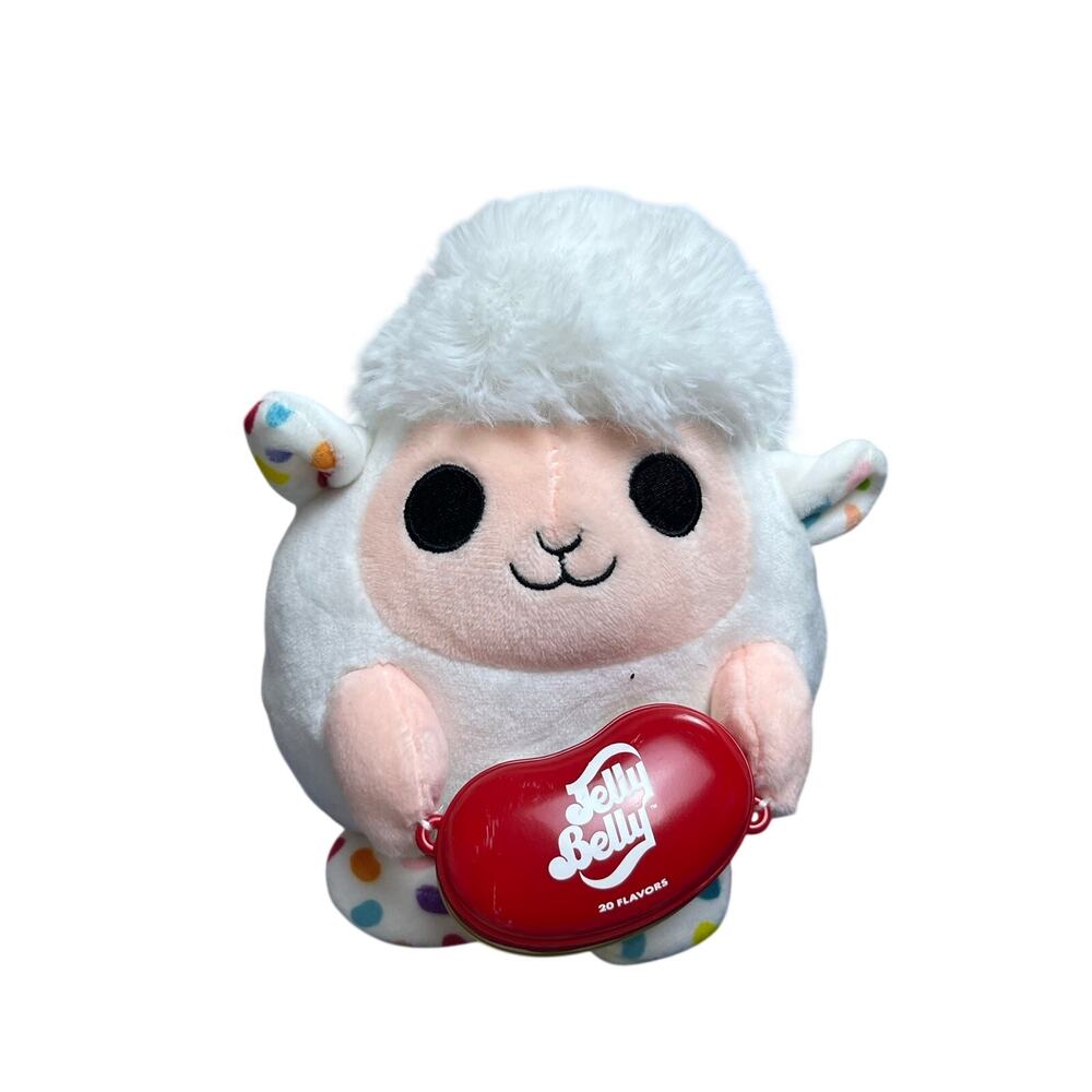 ZURU Snackles Series 2 Lamb/Sheep Plush Sof Toy with Jelly Belly Candy Tin 6”